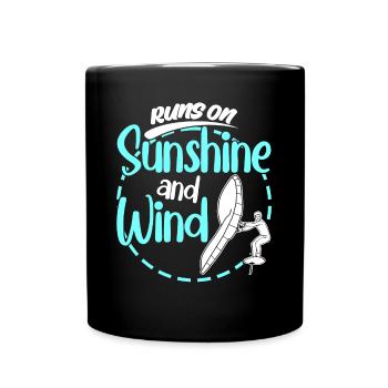 Winging Wing Foiling Wing Surfing - Full Colour Mug - black - Front