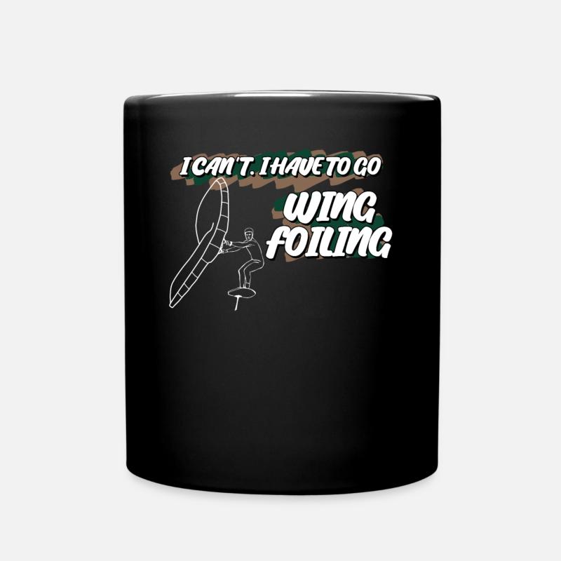 Wing Foiling Winging Wingsurf - Mug uni - noir