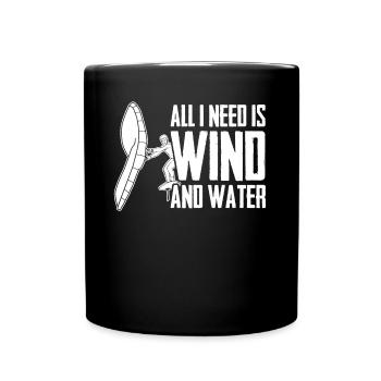 Winging Wingsurfing Wing Foiling - Full Colour Mug - black - Front