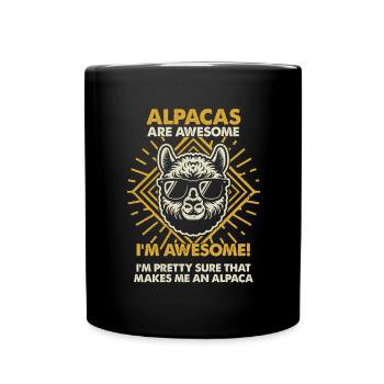 Alpacas Are Great - Mama Dad - Full Colour Mug - black - Front