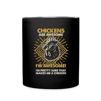 Les poulets sont géniaux - Maman Papa - Mug uni - noir - Devant