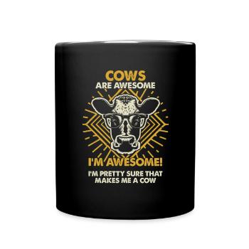 Cows Are Great - Mom Dad - Full Colour Mug - black - Front