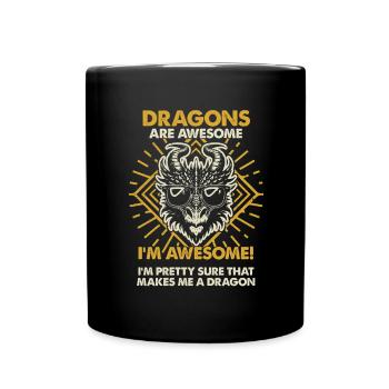 Drachen Sind Großartig - Mama Dad - Tasse einfarbig - Schwarz - Vorne