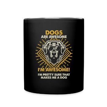 Dogs Are Great - Mom Dad - Full Colour Mug - black - Front