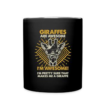 Giraffes Are Great - Mama Dad - Full Colour Mug - black - Front