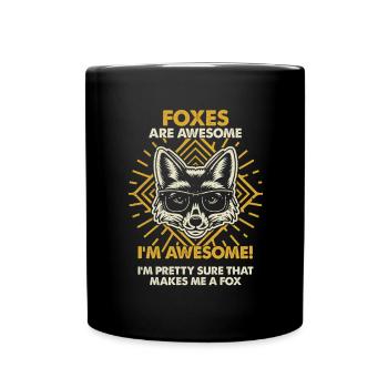 Foxes Are Great - Mama Dad - Full Colour Mug - black - Front