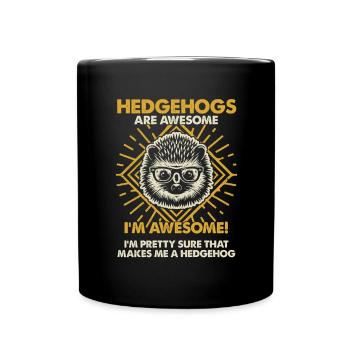 Hedgehogs Are Great - Mama Dad - Full Colour Mug - black - Front