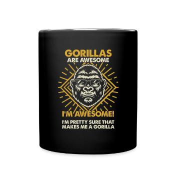 Gorillas Are Great - Mama Dad - Full Colour Mug - black - Front