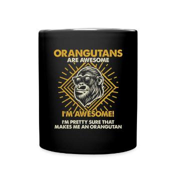 Orang -Utans Sind Großartig - Mama Dad - Tasse einfarbig - Schwarz - Vorne