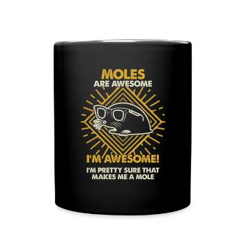 Les taupes sont géniales - Maman Papa - Mug uni - noir - Devant