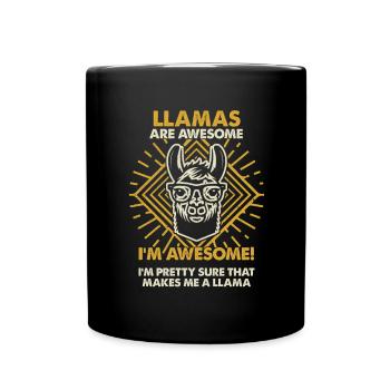 Llamas Are Great - Mama Dad - Full Colour Mug - black - Front