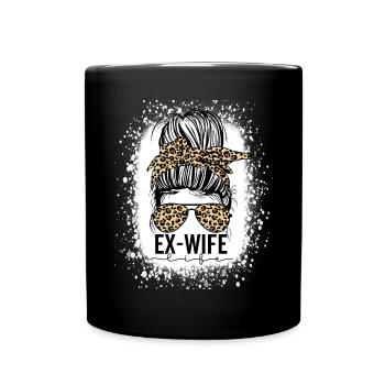 Ex Femme Drôle Divorce Désordonné Chignon Léopard Bandana - Mug uni - noir - Devant