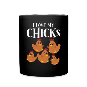 Poultry Farmer Chicken Farm Chickens - Full Colour Mug - black - Front