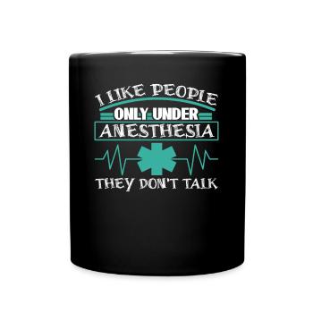 Anesthésiste, Infirmière, Médecin, Hôpital - Mug uni - noir - Devant