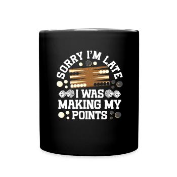 Board Game Funny Backgammon - Full Colour Mug - black - Front