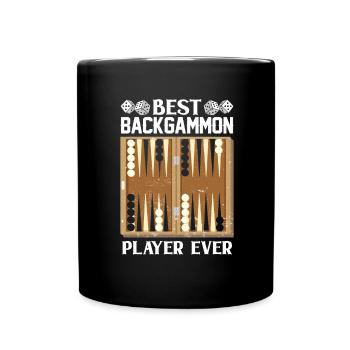 Brettspiel Lustiges Backgammon - Tasse einfarbig - Schwarz - Vorne