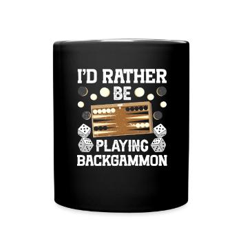 Board Game Funny Backgammon - Full Colour Mug - black - Front