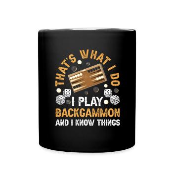 Board Game Funny Backgammon - Full Colour Mug - black - Front