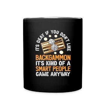 Jeu de société Backgammon drôle - Mug uni - noir - Devant