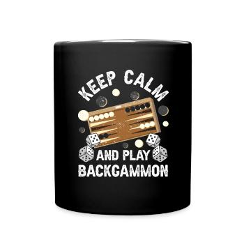 Jeu de société Backgammon drôle - Mug uni - noir - Devant
