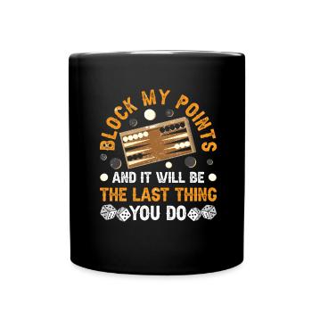 Board Game Funny Backgammon - Full Colour Mug - black - Front