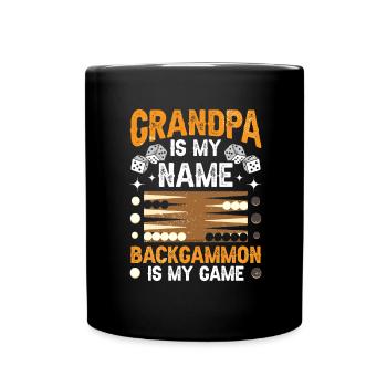 Board Game Funny Backgammon - Full Colour Mug - black - Front