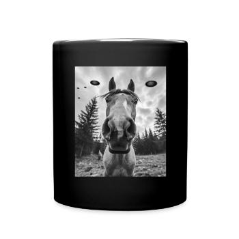 Horse - Alien American Quarter UFO - Full Colour Mug - black - Front