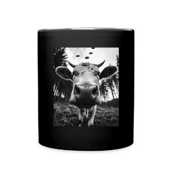 Vache - Alien Selfie Ayrshire UFO - Mug uni - noir - Devant