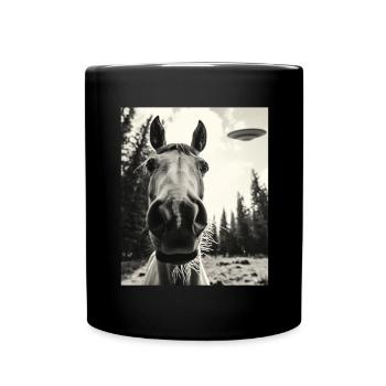 Cheval - Alien Selfie Ovni arabe - Mug uni - noir - Devant
