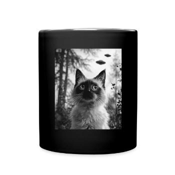 Alien BalinCat - Alien Selfie Balinese UFO - Full Colour Mug - black - Front