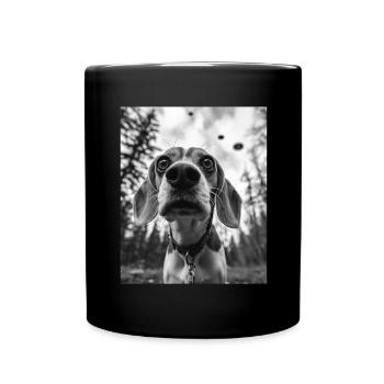 Chien - Alien Selfie Beagle UFO - Mug uni - noir - Devant