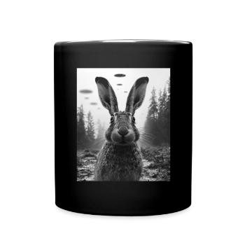 Lapin - Alien Selfie Lièvre Belge OVNI - Mug uni - noir - Devant