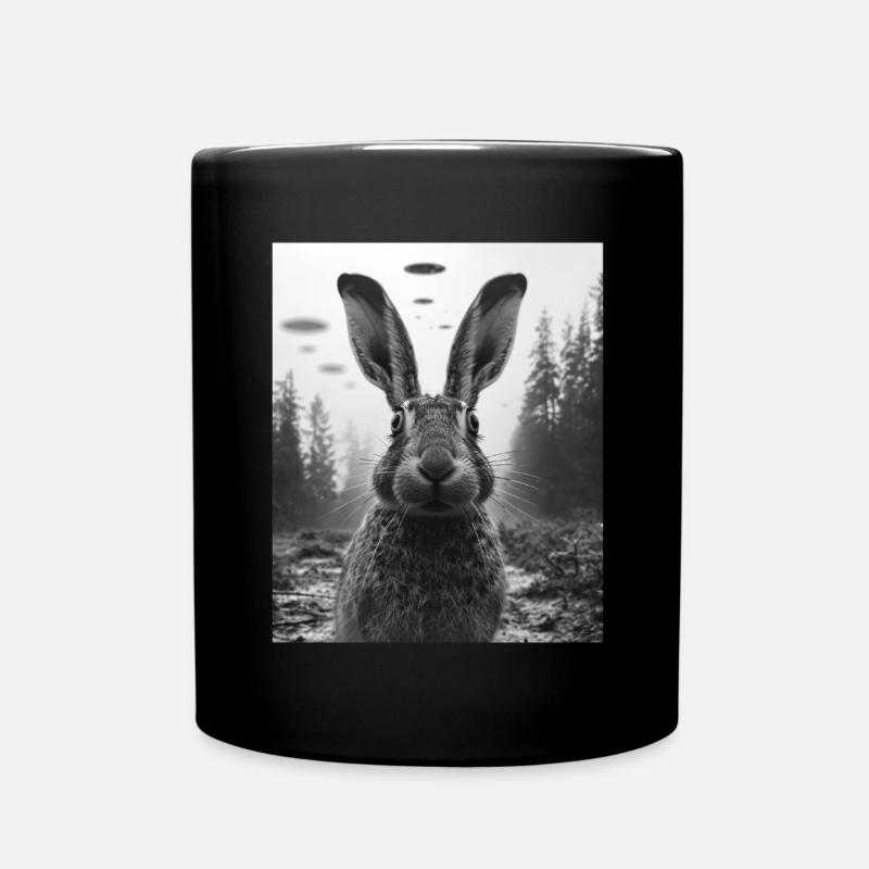 Lapin - Alien Selfie Lièvre Belge OVNI - Mug uni - noir