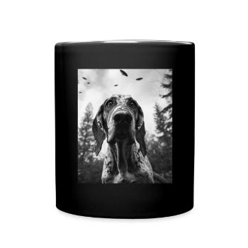 Chien - Alien Selfie Bloodhound UFO - Mug uni - noir - Devant