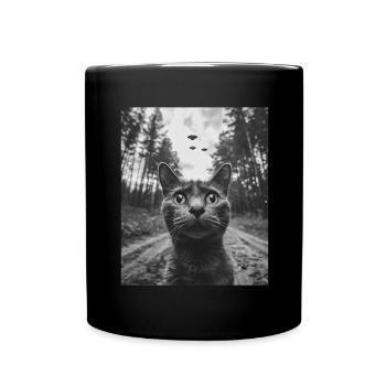 Cat - Alien Selfie Bombay UFO - Full Colour Mug - black - Front
