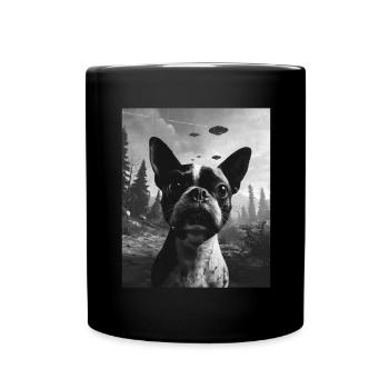 AliDog - Alien Selfie Boston Terrier UFO - Full Colour Mug - black - Front