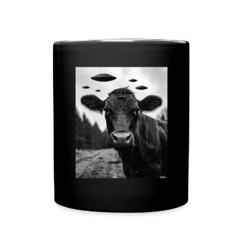 Vache - Alien Selfie Black Angus OVNI - Mug uni - noir - Devant