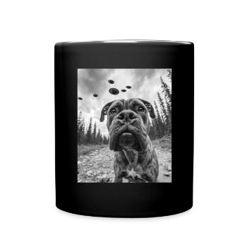 Chien - Alien Selfie Bullmastiff OVNI - Mug uni - noir - Devant