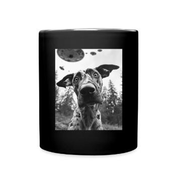 Chien - Alien Selfie Catahoula Leopard UFO - Mug uni - noir - Devant