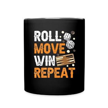 Board Game Funny Backgammon - Full Colour Mug - black - Front