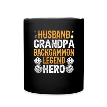 Jeu de société Backgammon drôle - Mug uni - noir - Devant