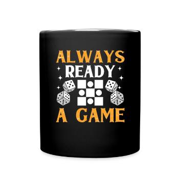 Brettspiel Lustiges Backgammon - Tasse einfarbig - Schwarz - Vorne