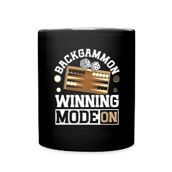 Board Game Funny Backgammon - Full Colour Mug - black - Front