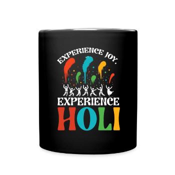 Happy Holi Greetings Hinduism Indian Festival - Full Colour Mug - black - Front