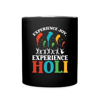 Happy Holi Greetings Hinduism Indian Festival - Full Colour Mug - black - Front