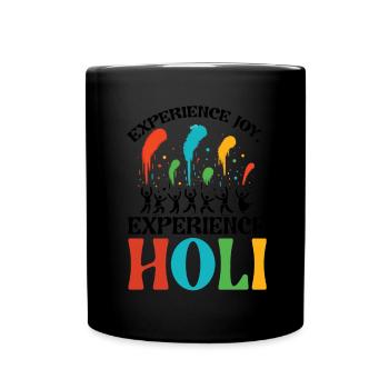 Happy Holi Greetings Hinduism Indian Festival - Full Colour Mug - black - Front