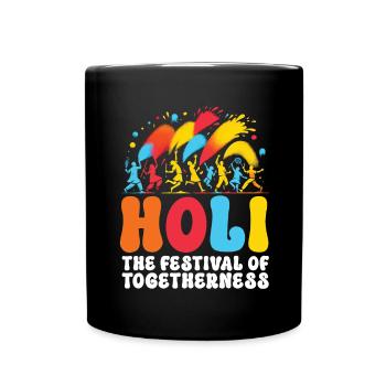 Happy Holi Greetings Hinduism Indian Festival - Full Colour Mug - black - Front
