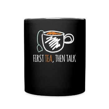 Teapot Tea Cup Tea Mug Tea Bag - Full Colour Mug - black - Front