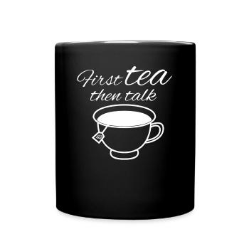 Tea Bag Teapot Tea Cup Tea Mug - Full Colour Mug - black - Front