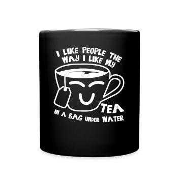 Misanthrope Tea Cup Teapot Tea Bag - Full Colour Mug - black - Front